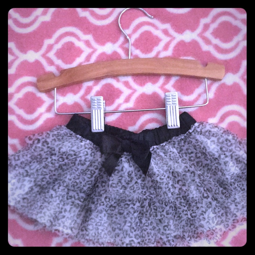 Baby Infant Tutu Black and White Cheetah Print 3-6